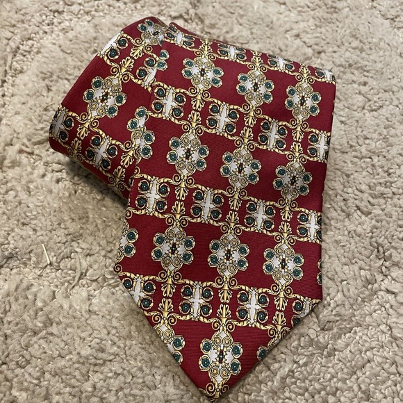 Paolo Designed By Paolo Gucci 100% Silk Tie Hand Finished Italy Made Vintage 4in - Picture 1 of 6